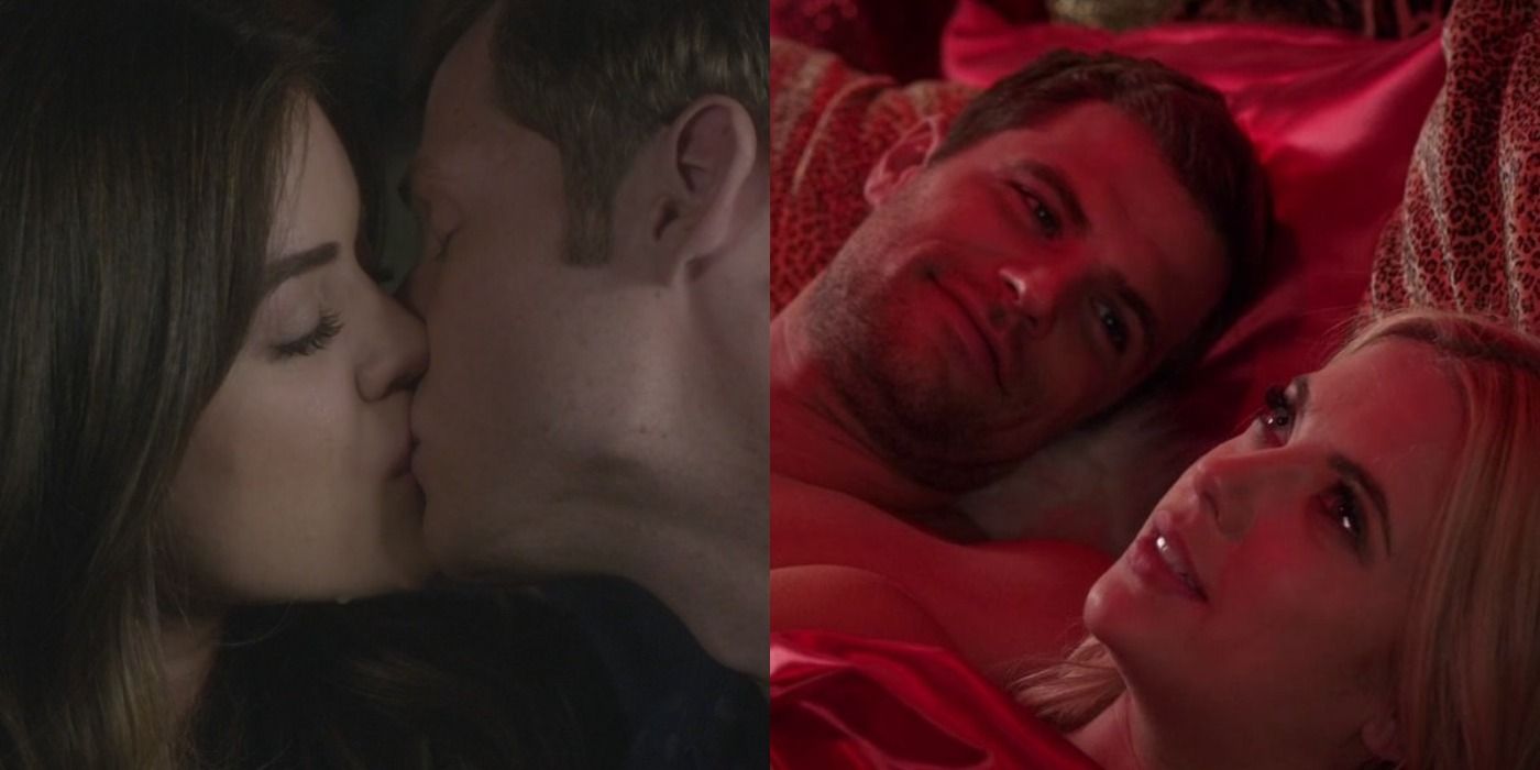 Aria And Andrew Kissing; Hannah And Jordan In Bed