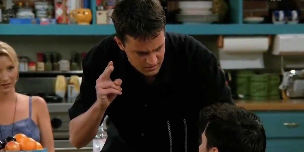 Chandler makes q-tip joke at Joey in Friends