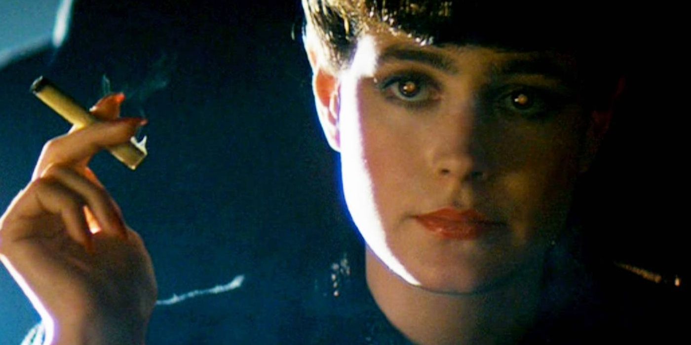 Rachael smoking a cigarette in Blade Runner