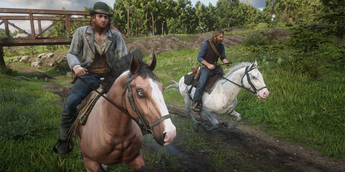 Arthur and Sean riding in Red Dead Redemption 2