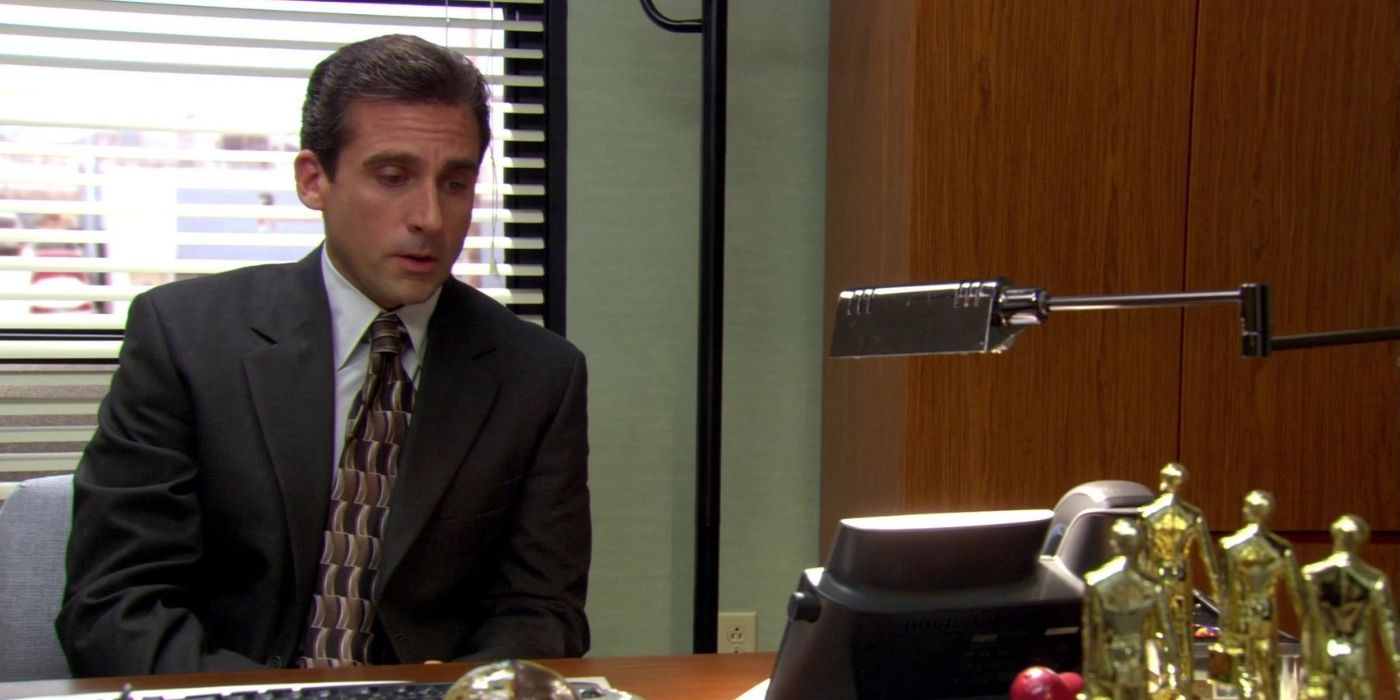 season two of the office - michael scott at his desk talking about the dundies