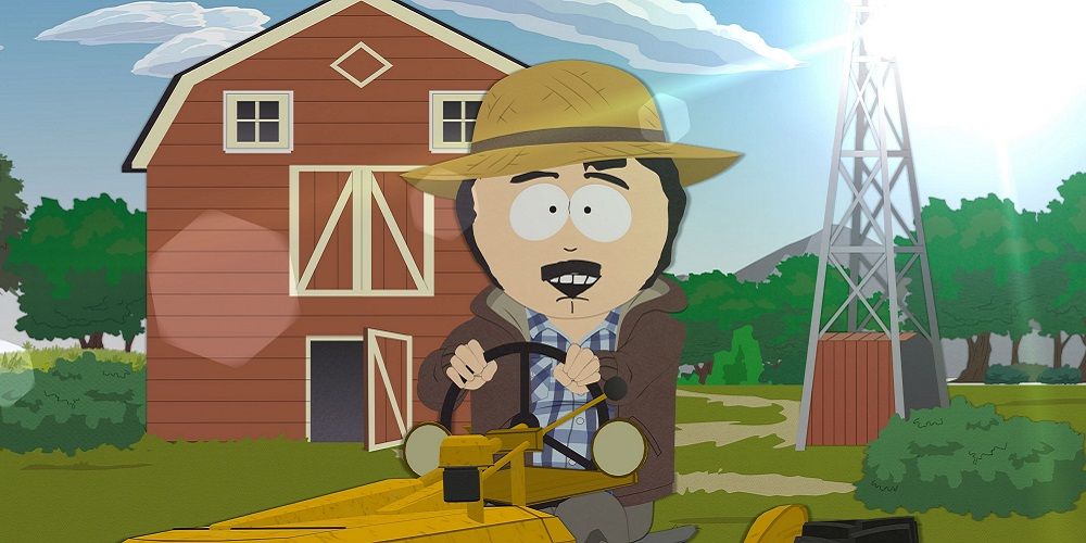 Randy as a hemp farmer in South Park