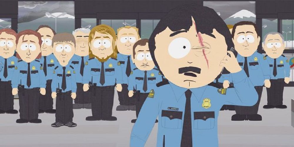 Randy as mall cop in South Park