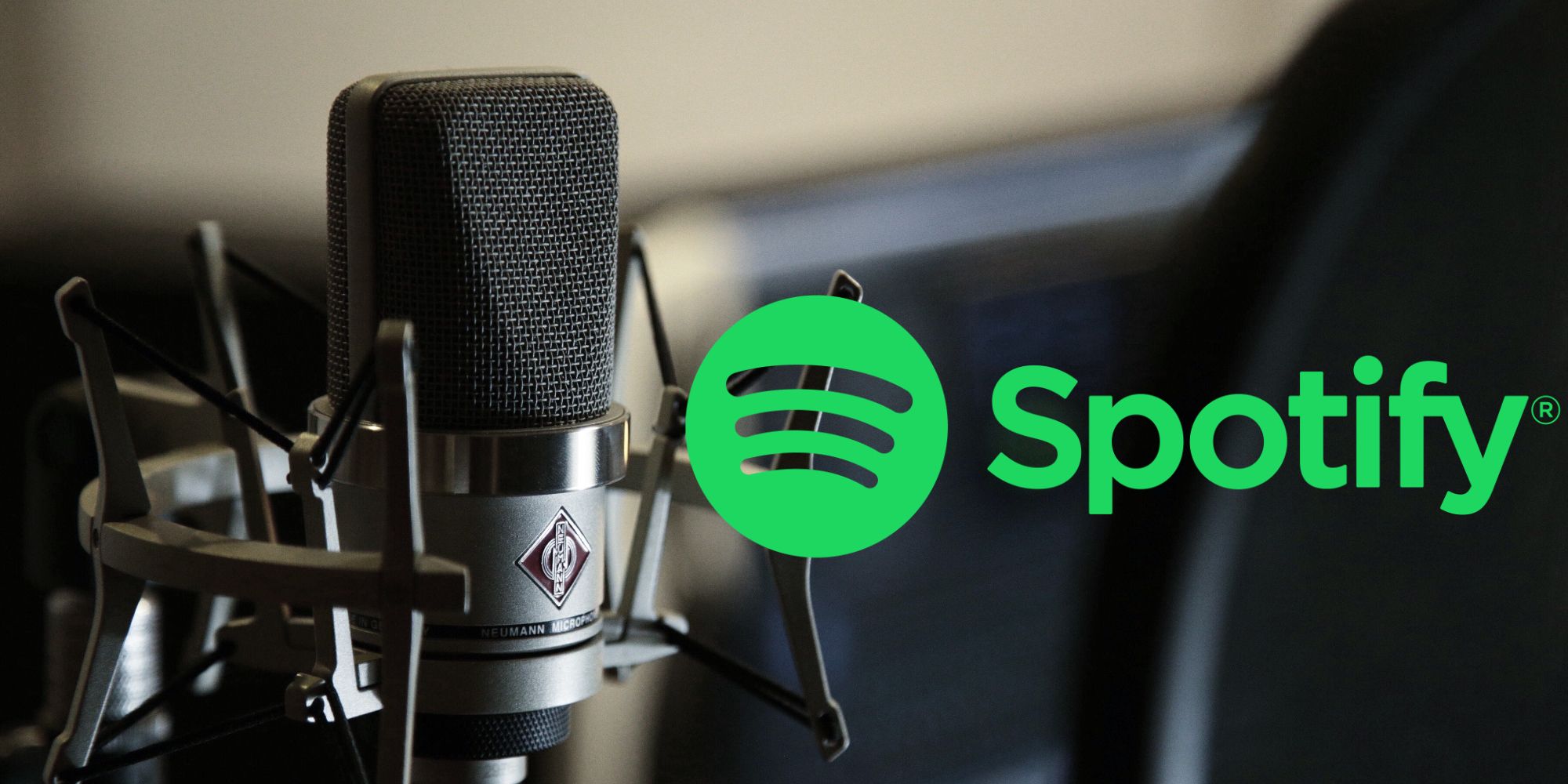 Spotify logo next to a microphone