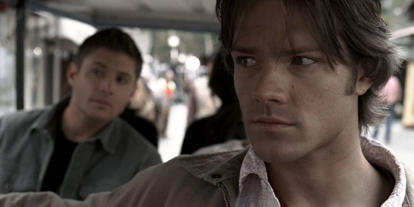 Dean and Sam riding a golf cart in Supernatural