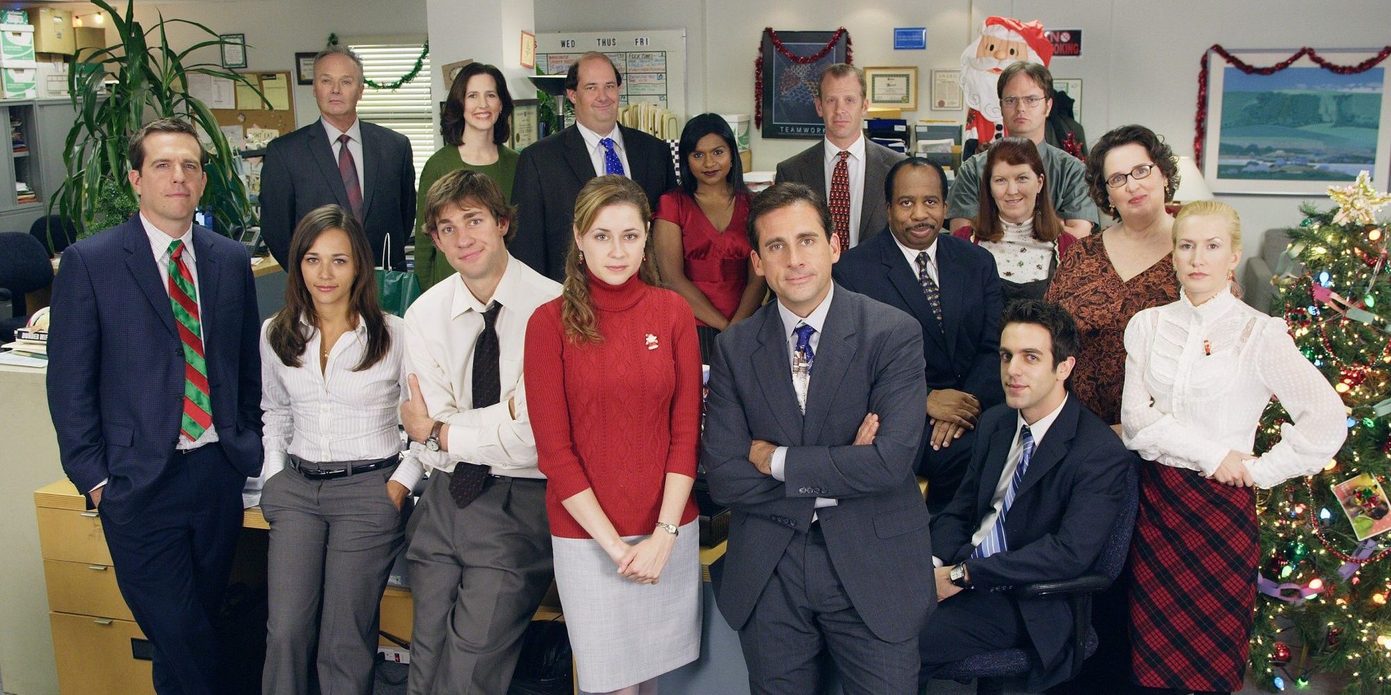 The Office cast together on set