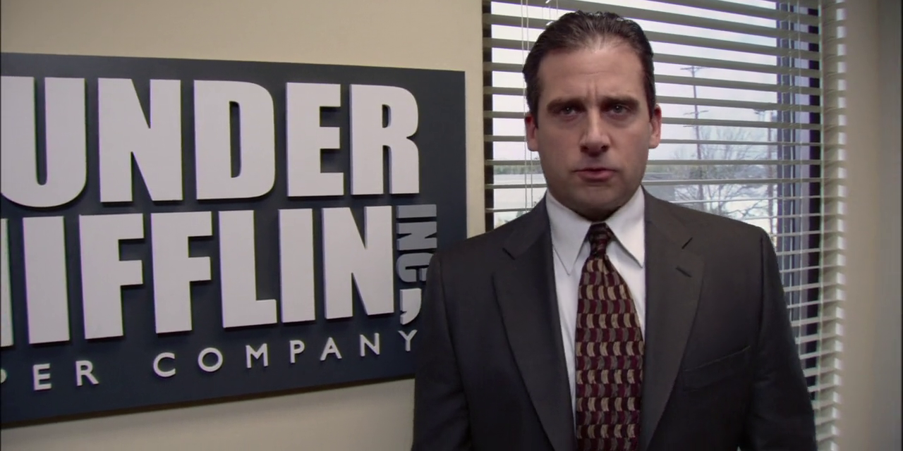 Michael in the pilot of The Office.