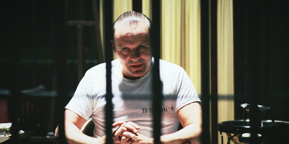Hannibal peers from behind bars in The Silence of the Lambs
