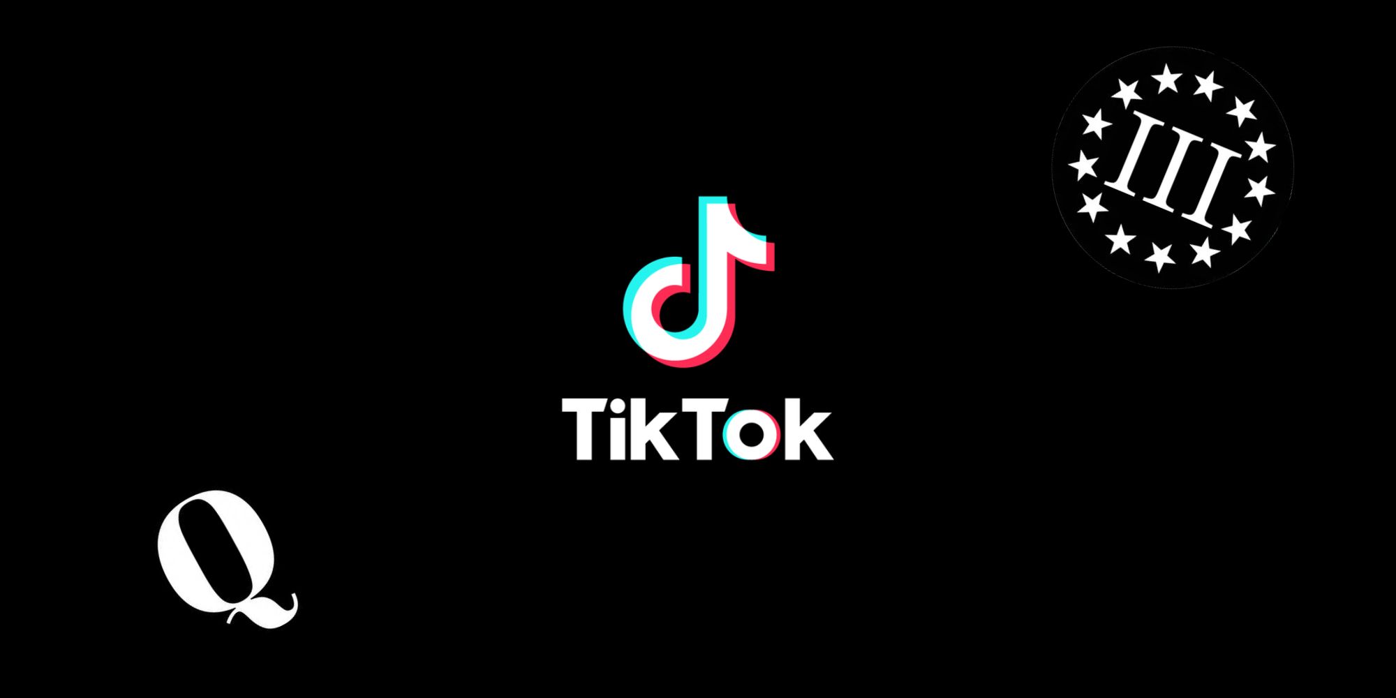 TikTok logo next to icons for extremist groups