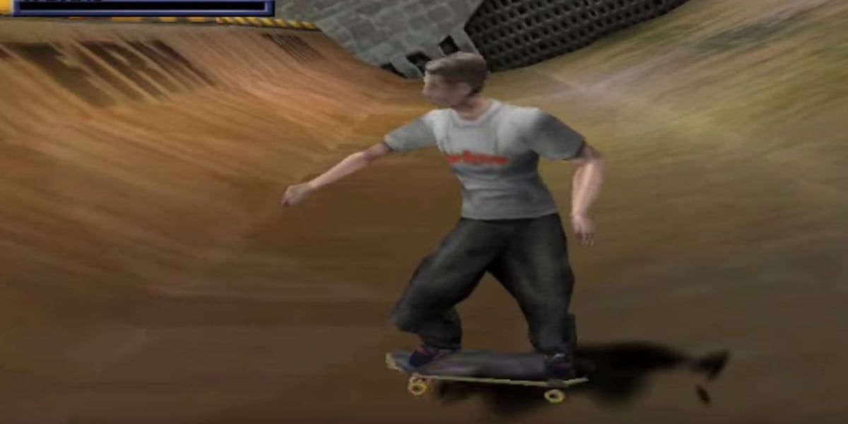 A skater rides a half pipe from Tony Hawk's Pro Skater 
