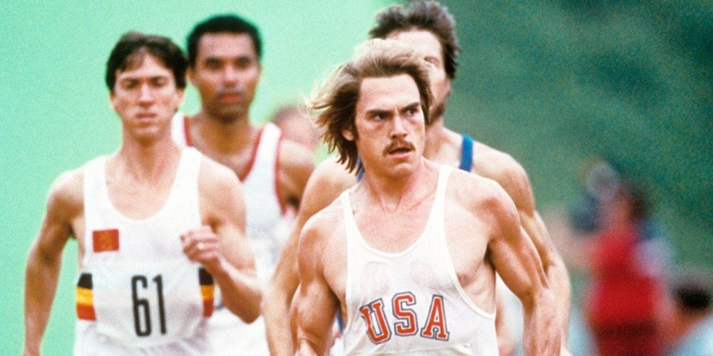 Steve Prefontaine leads a pack of runners in Without Limits