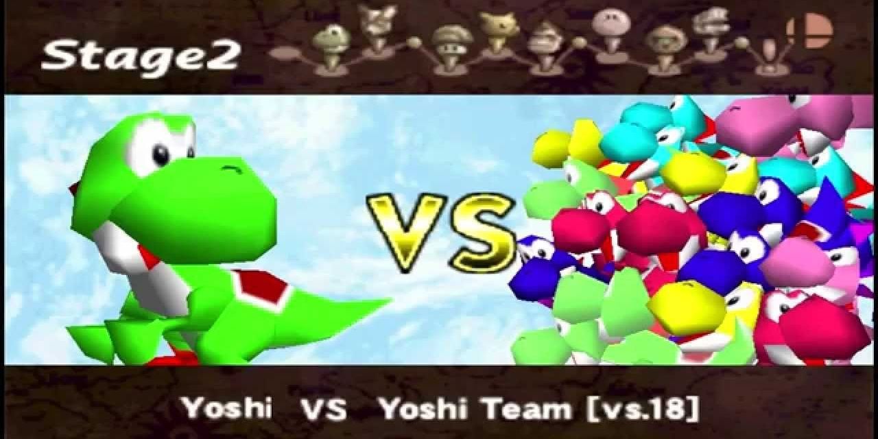 Yoshi vs. Team Yoshi in Super Smash Bros.