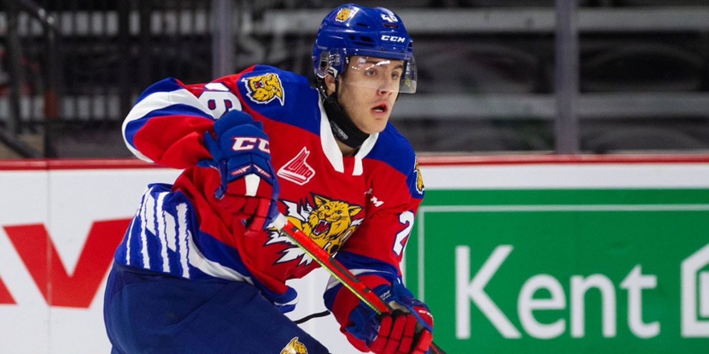 Zachary L'Heureux playing for the Moncton Wildcats 