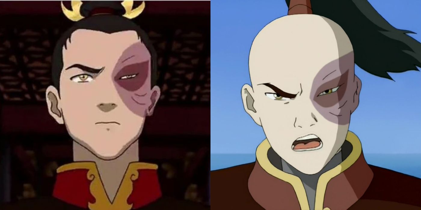 Zuko's face comparison from season one to season three of Avatar: The Last Airbender.