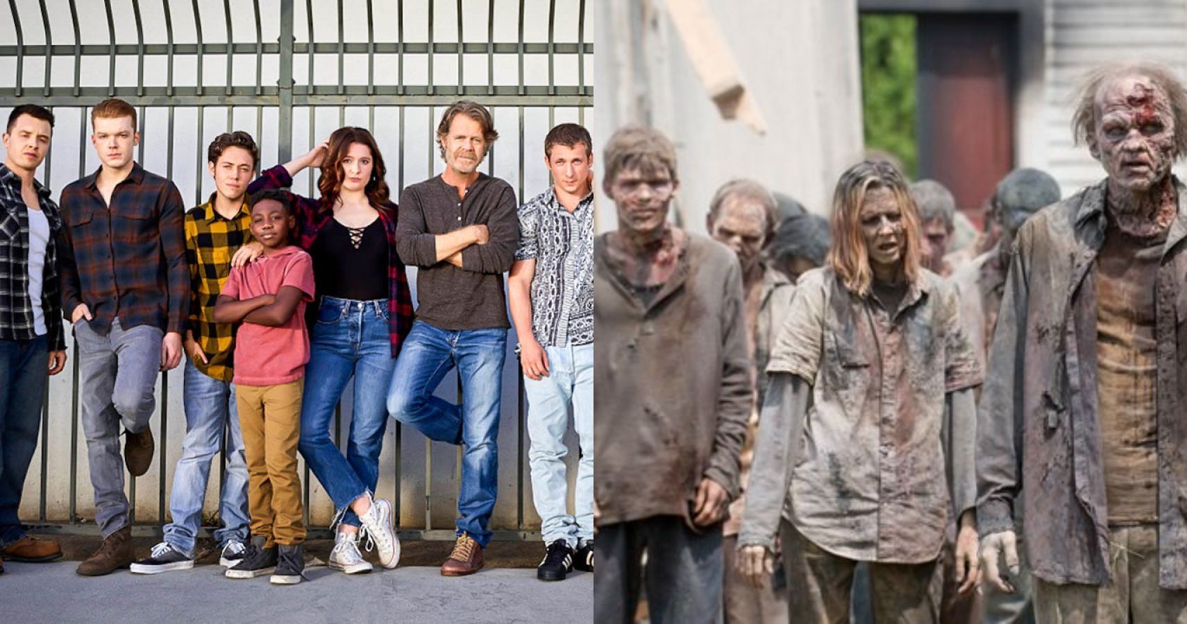 The Gallagher family from Shameless/Zombies from the Walking Dead
