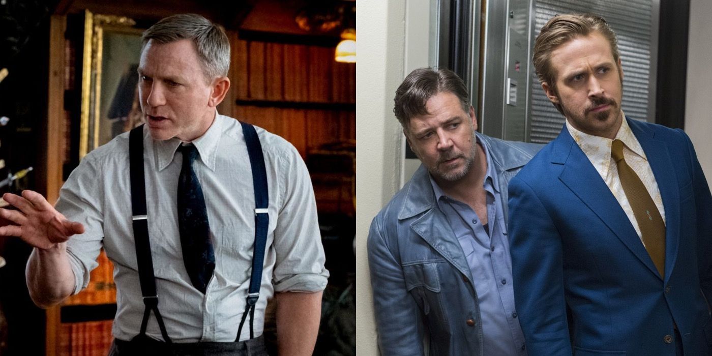 Split image of Benoit in Knives Out and Jackson and Holland in The Nice Guys