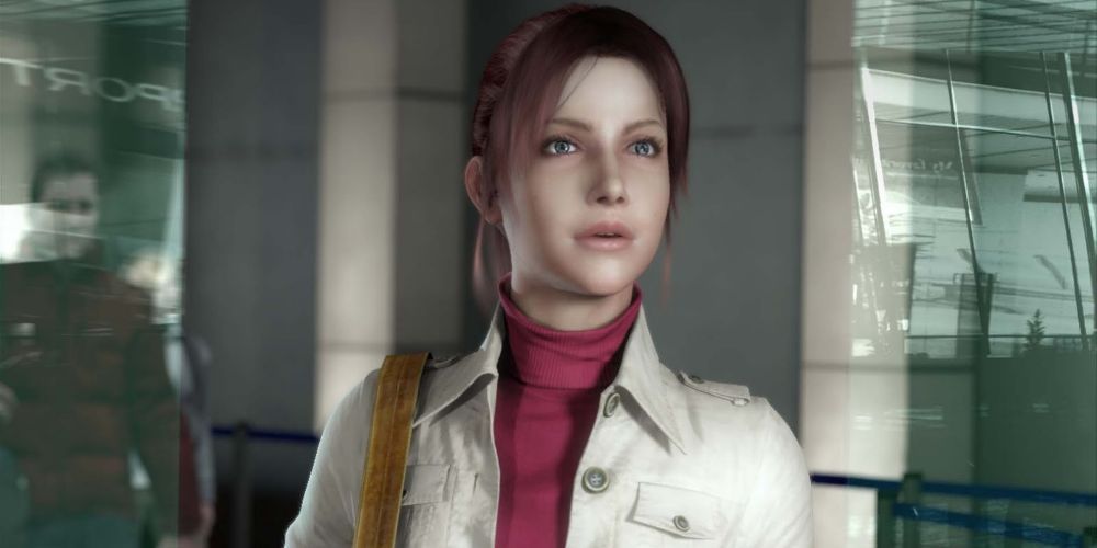 Claire Redfield in a white coat