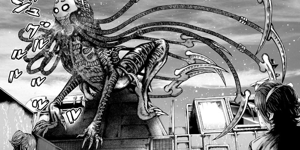 A tentacle monster attacks in Resident Evil