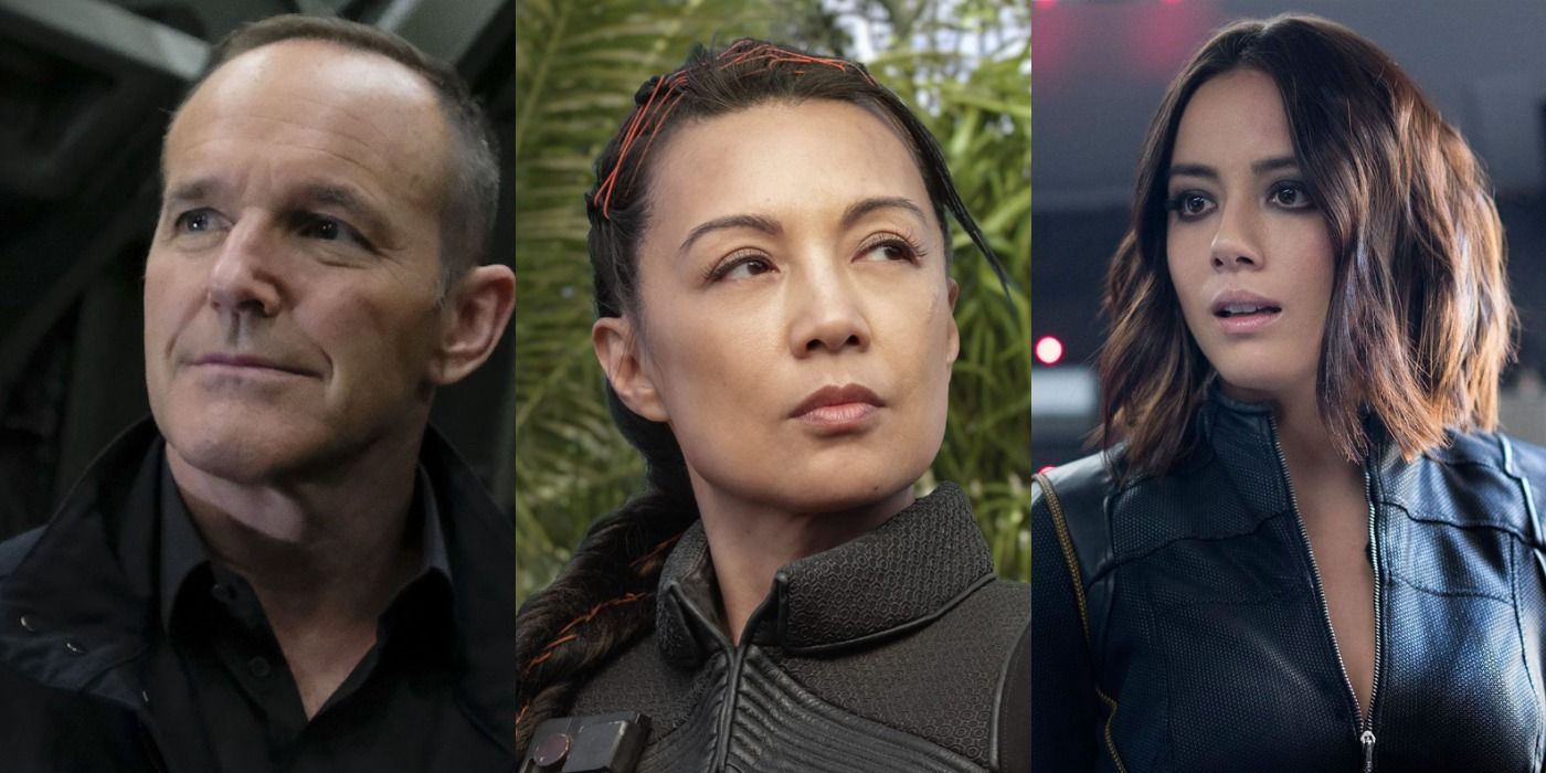 Phil Coulson, Melinda May and Daisy Johnson in a split image