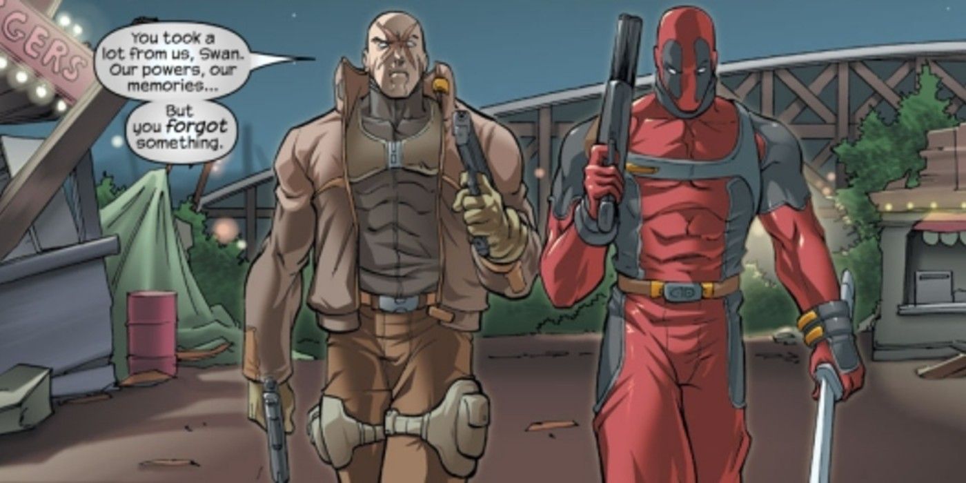 Agent X and Deadpool walking together Marvel