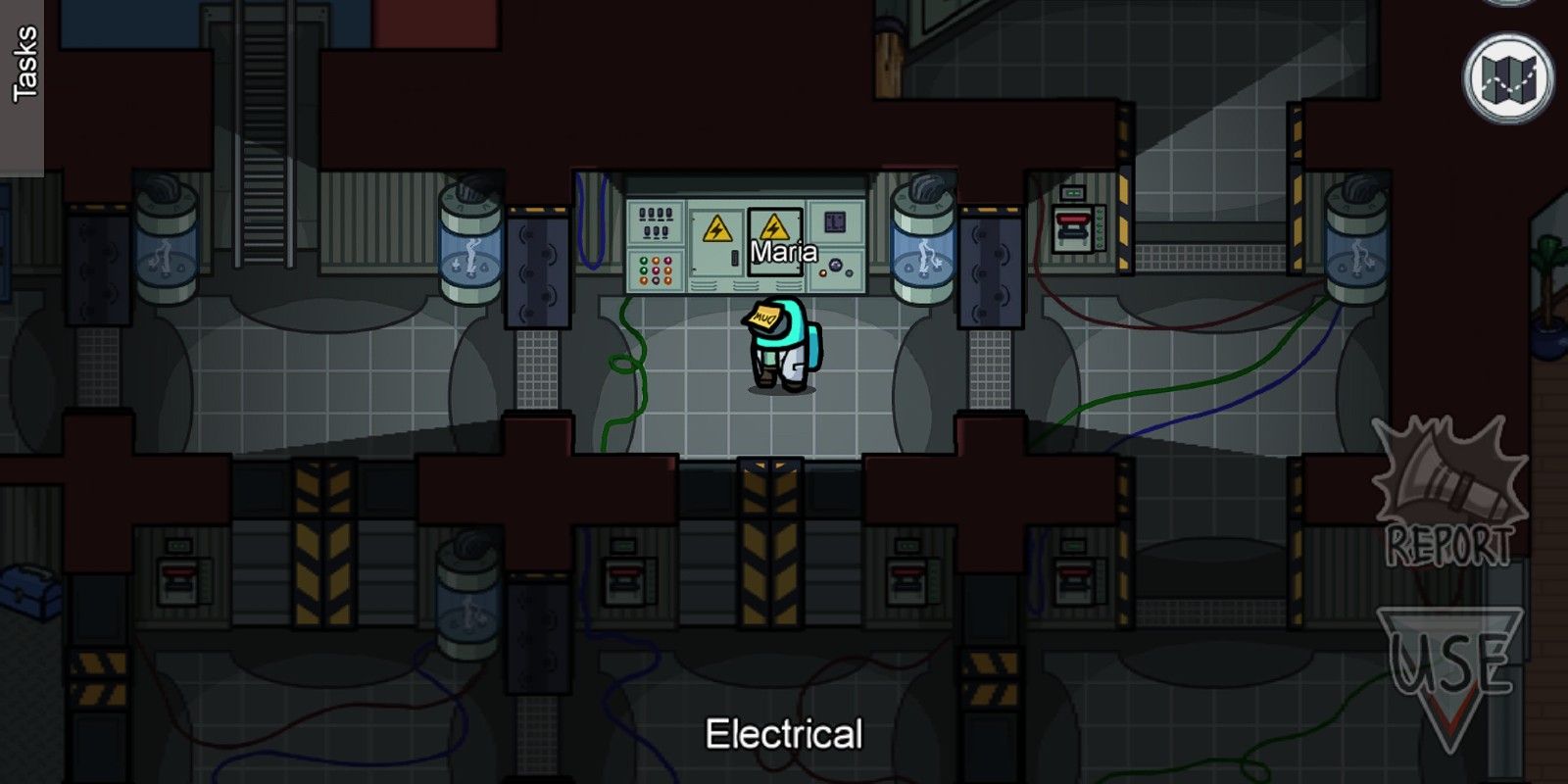 Electrical room on the Airship in Among Us