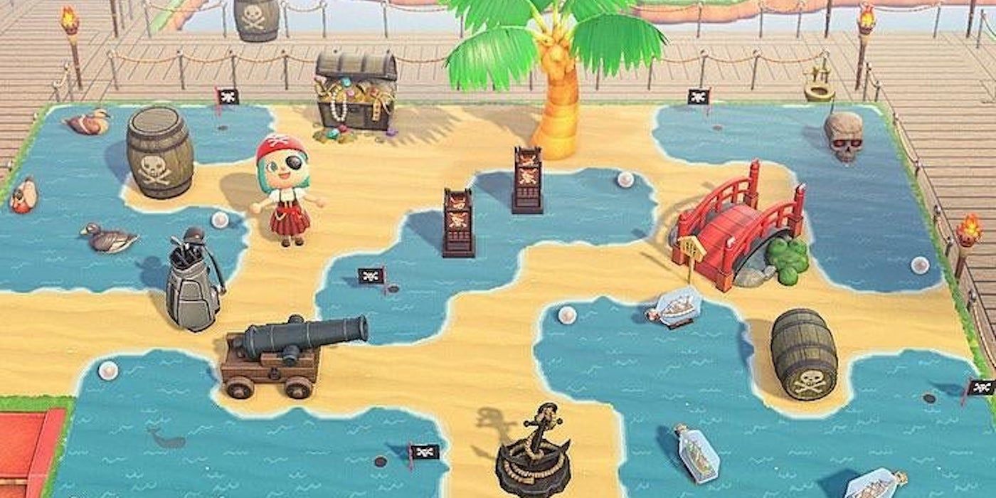 Animal Crossing mini golf course is pirate-themed