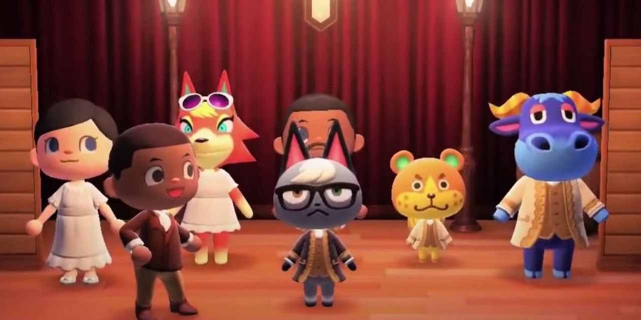 A recreation of Hamilton in Animal Crossing New Horizons.
