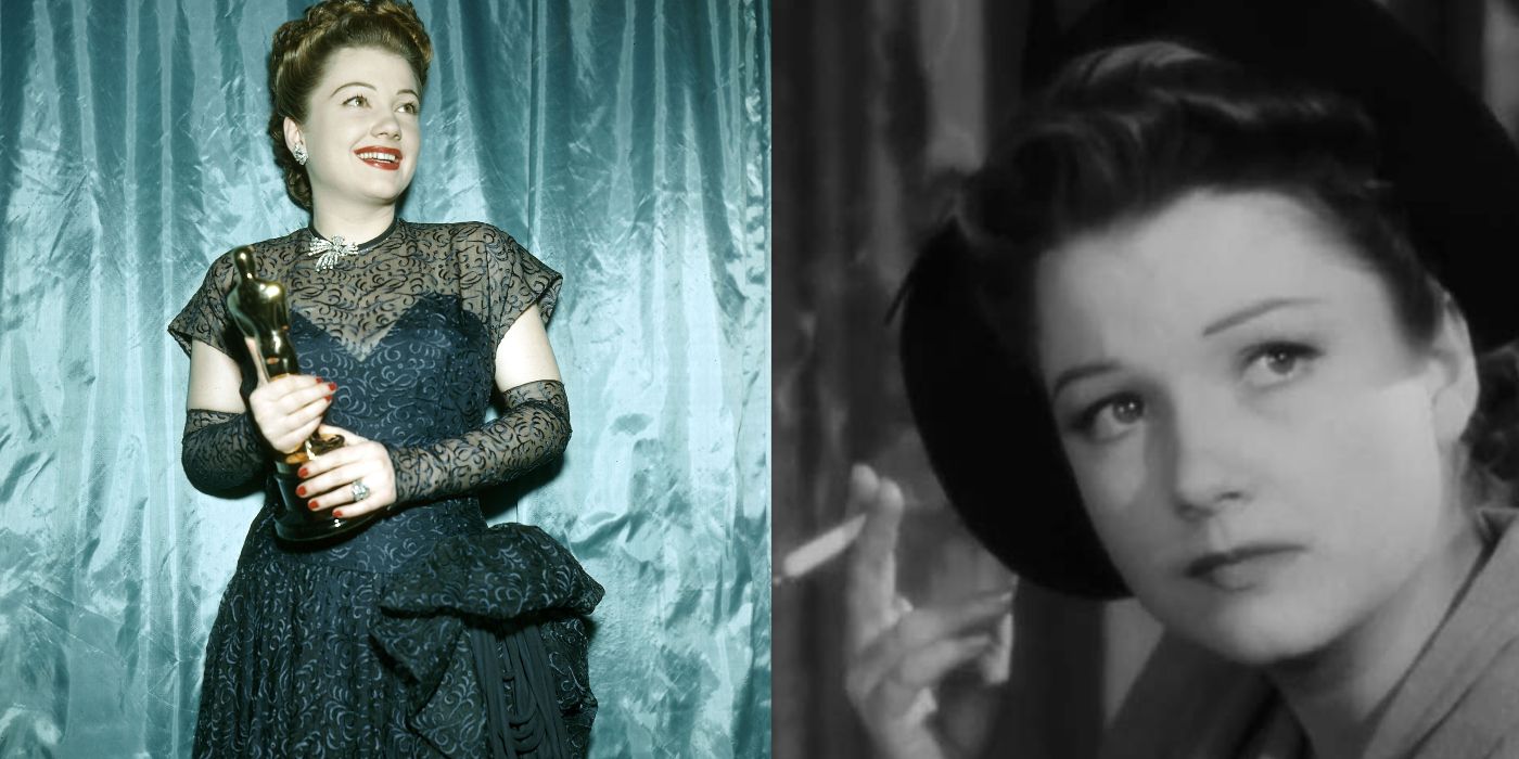 Anne Baxter holding her Oscar, Anne Baxter in The Razor’s Edge