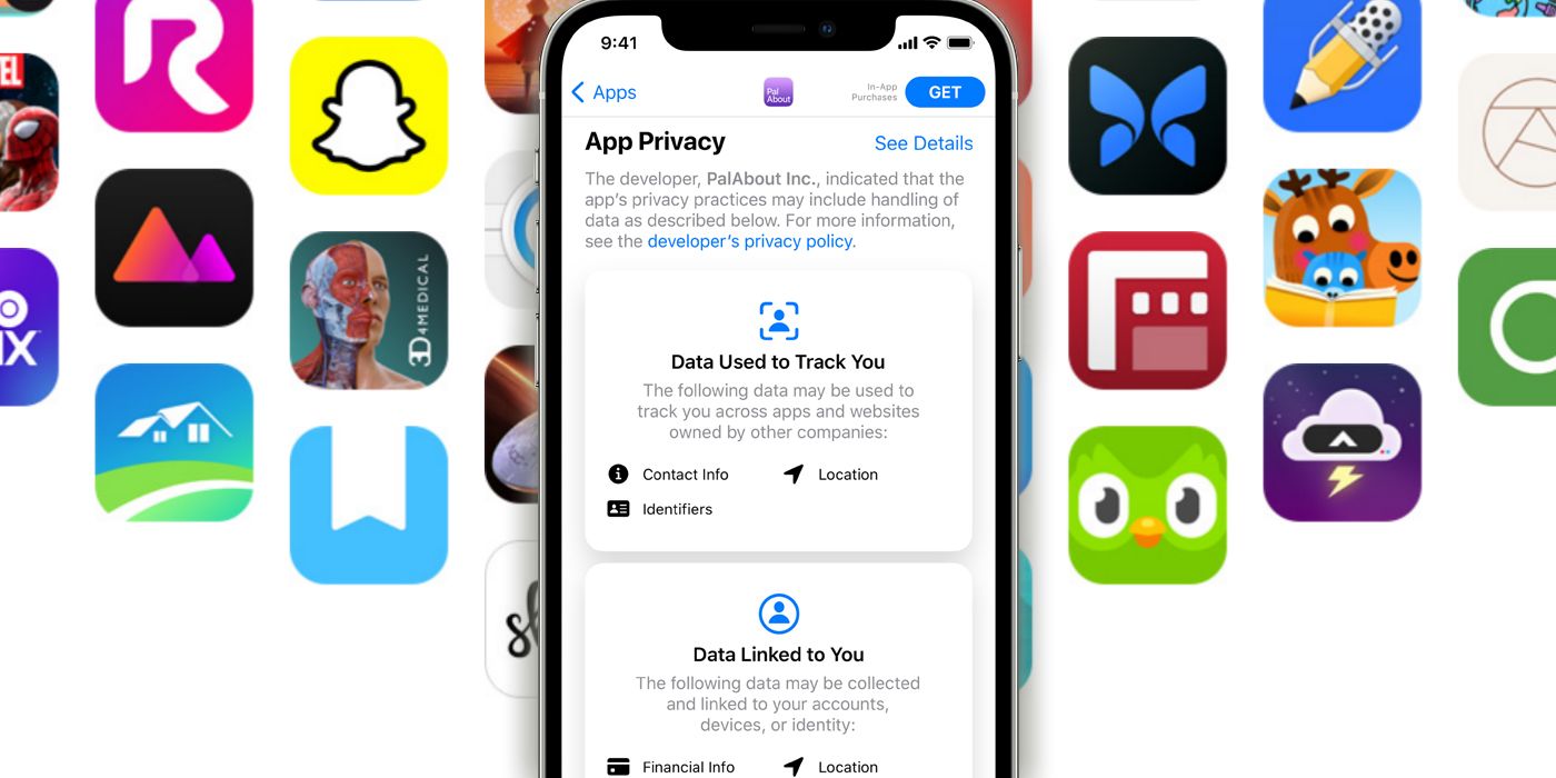 App Privacy screen on an iPhone