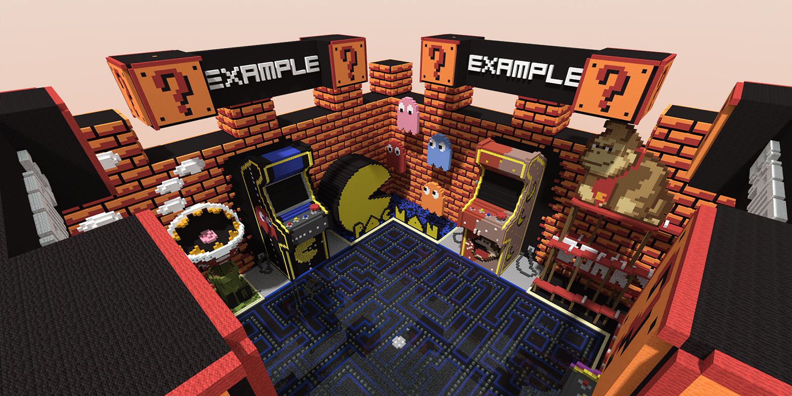 Arcade-Themed Server Lobby In Minecraft