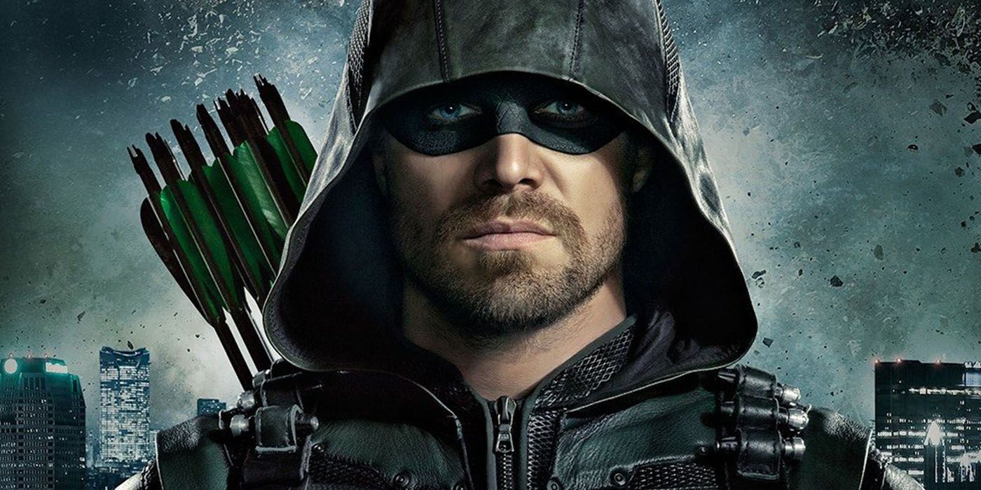 Oliver Queen as Arrow in a promo photo.