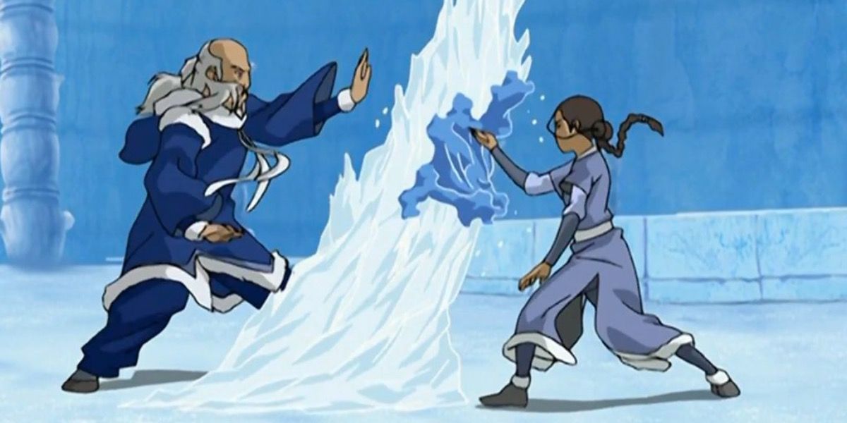 Pakku spars with Katar in Avatar.