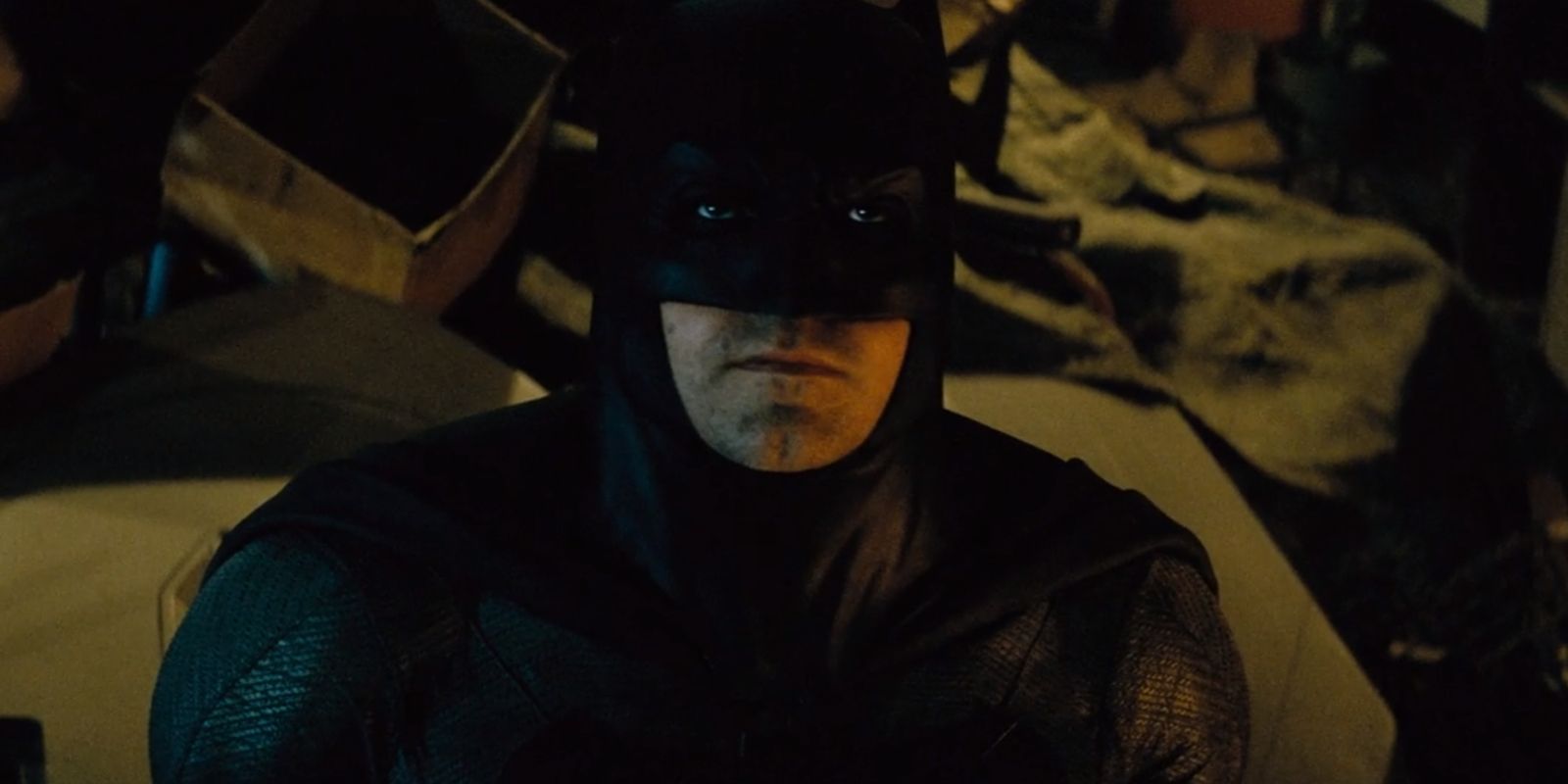 Batman glares at Superman in Batman V Superman: Dawn Of Justice