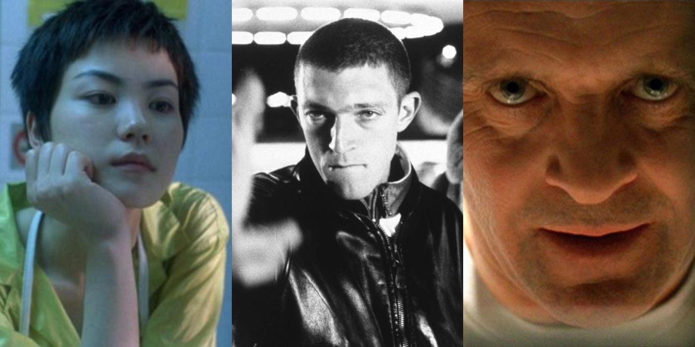 Split image of stills from Chungking Express, La Haine, and The Silence of the Lambs