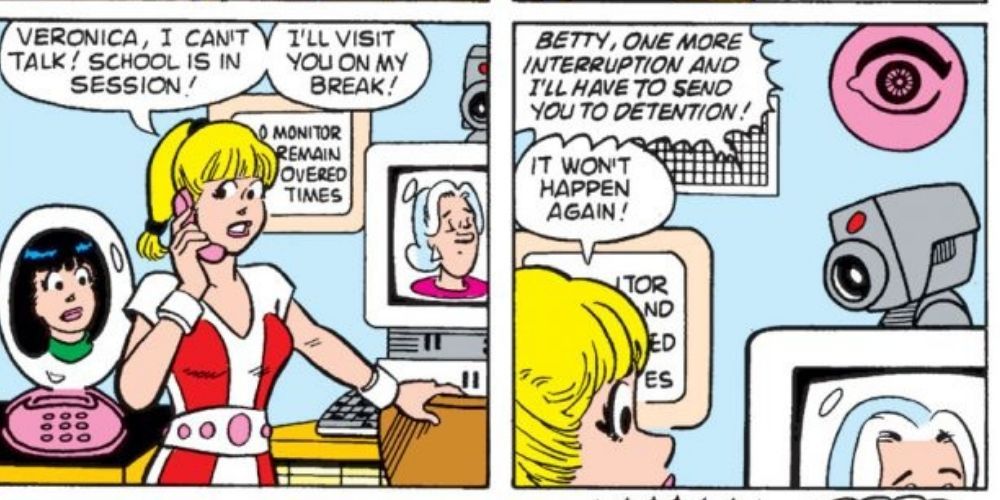 Betty attends a virtual class in the Archie comics