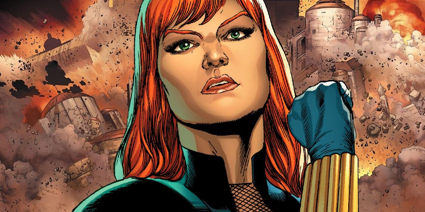 Black Widow showing off her Widow's Bite in Marvel Comics