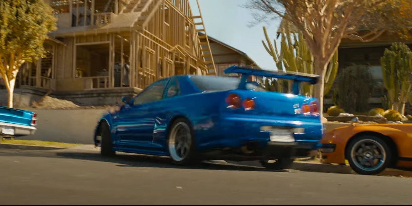 Brian's blue and silver Nissan Skyline in F9