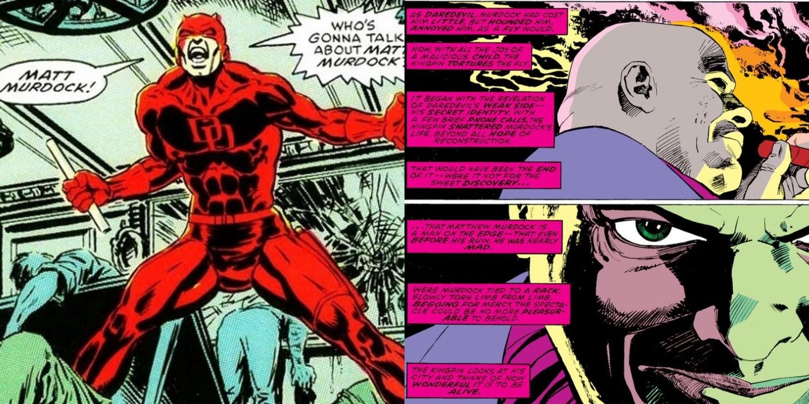 Kingpin terrorizing Daredevil's life in Born Again