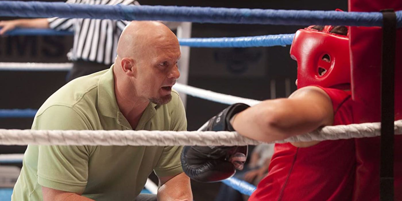 Steve Austin coaching a fighter in Born to Fight.