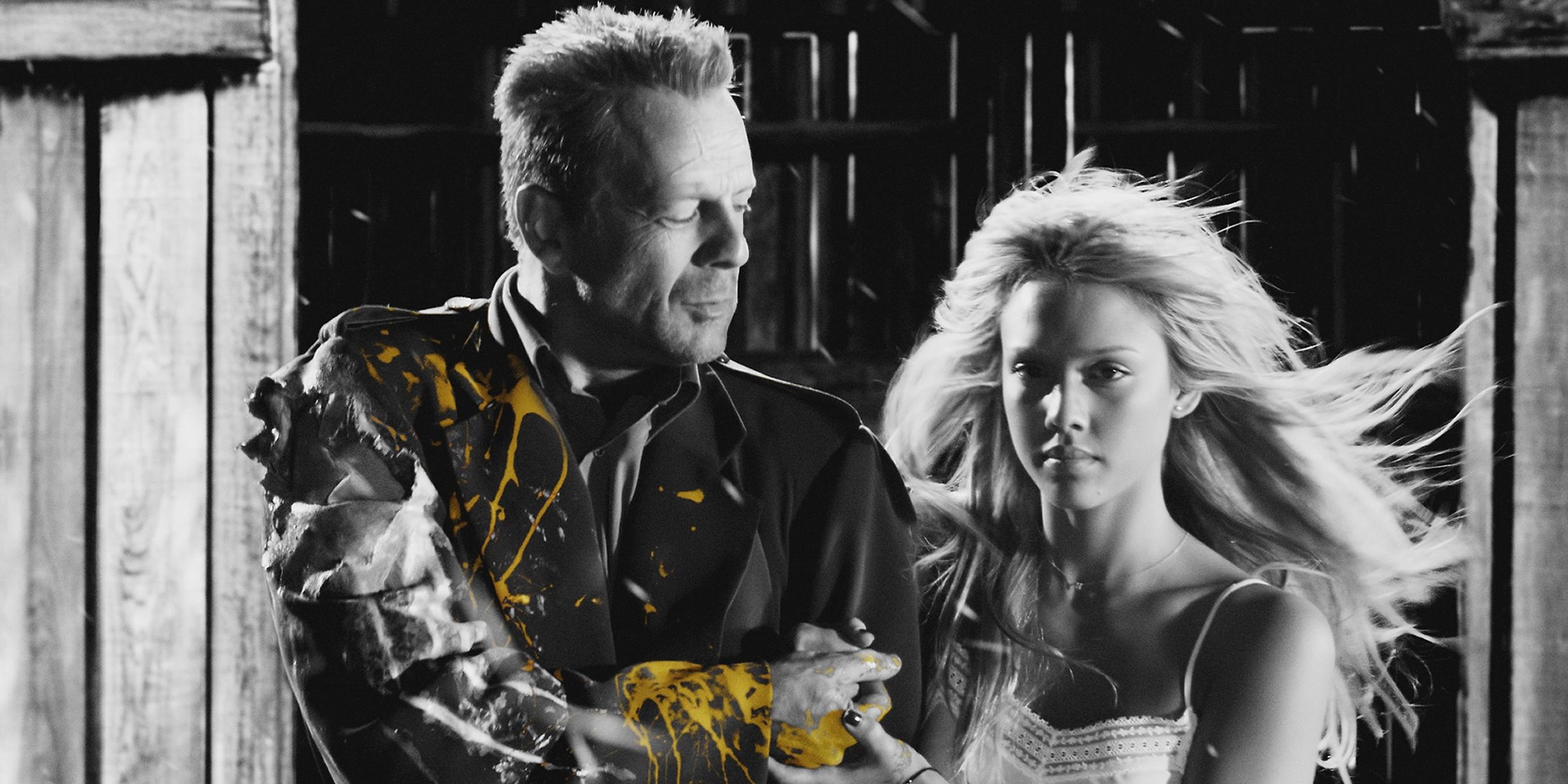 Bruce Willis and Jessica Alba in Sin City