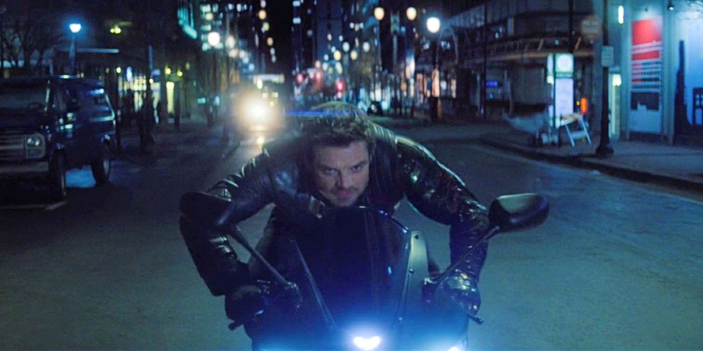Bucky on motorcycle in Falcon and Winter Soldier