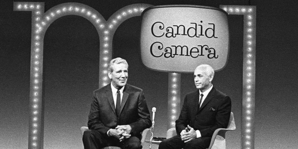 Scene from original black and white Candid Camera show