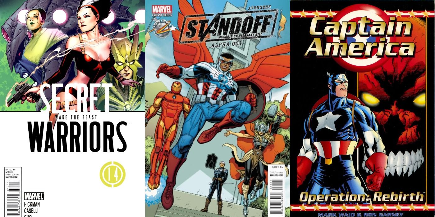 Grouped image of Marvel Comics Secret Warriors cover, Avengers Standoff!, and Captain America Operation: Rebirth