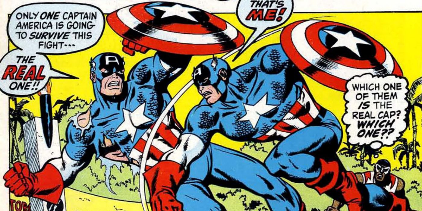 Captain America Fighting 50s Alternate Version Of Himself