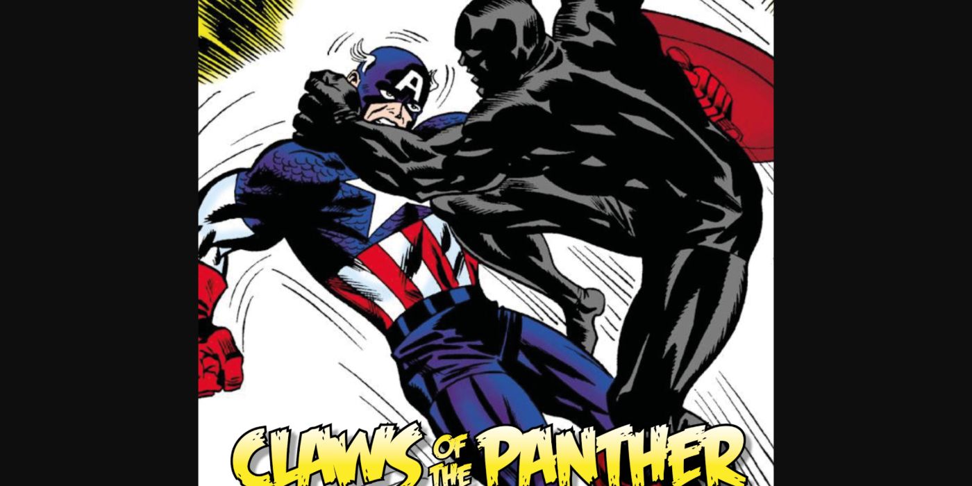 Captain America Fighting Black Panther in Claws of the Panther
