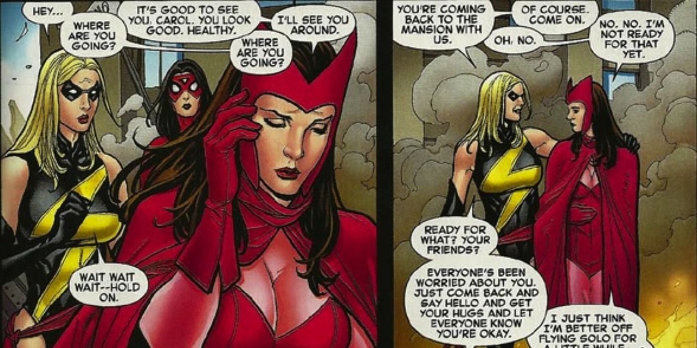Carol Danvers Comforts Scarlet Witch