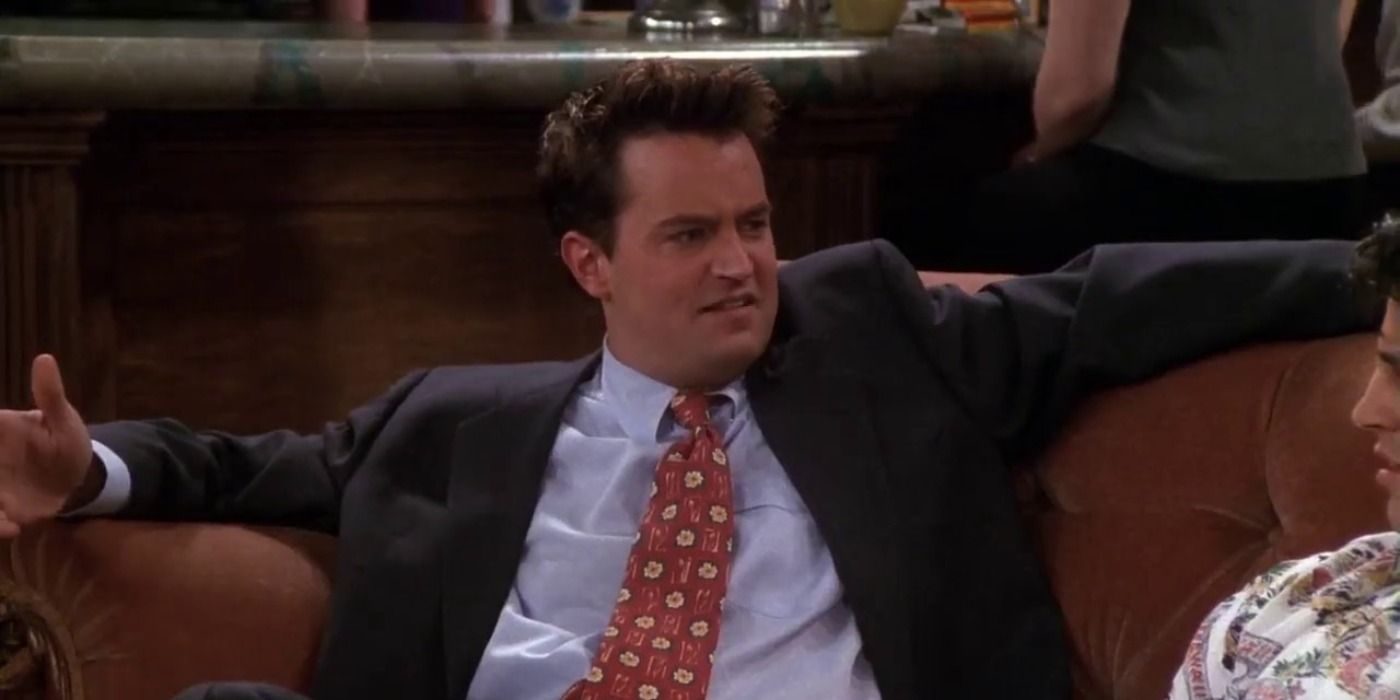 Chandler sitting at the coffee shop in Friends