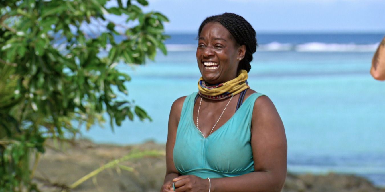 Cirie Fields laughing on the beach in Survivor