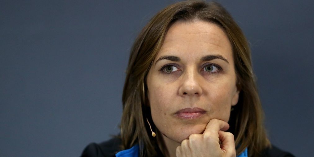 Claire Williams at a press conference