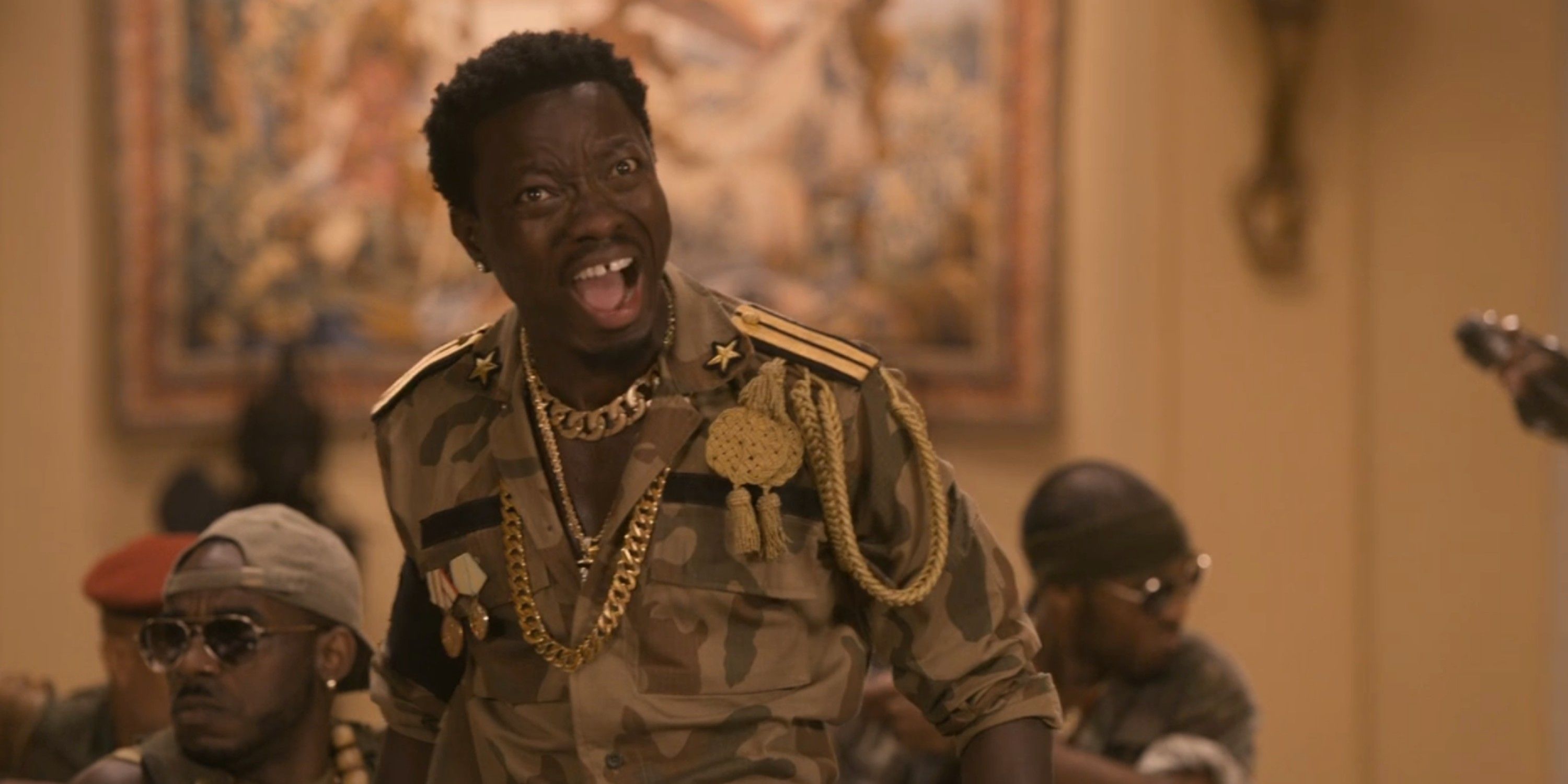 Michael Blackson as Izzi's Lieutenant in Coming 2 America on Amazon Prime